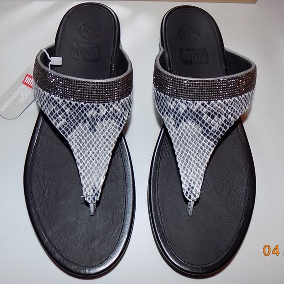 NIB FitFlop Banda Crystal Snake Mink Leather size 10 - Picture 2 of 15
